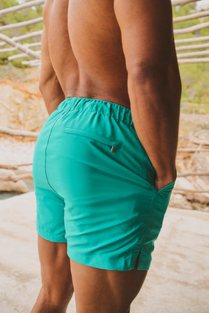 Quick Dry Plain Swim Short in Aqua - TAILORED ATHLETE - USA