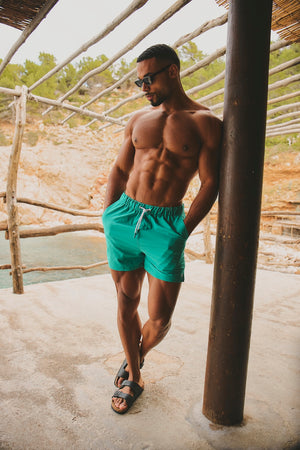 Quick Dry Plain Swim Short in Aqua - TAILORED ATHLETE - USA