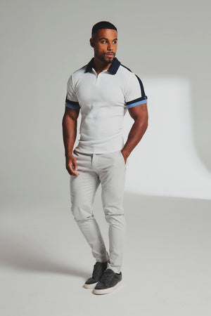 Athletic Fit Cotton Stretch Chino Pants in Dove Grey - TAILORED ATHLETE - USA
