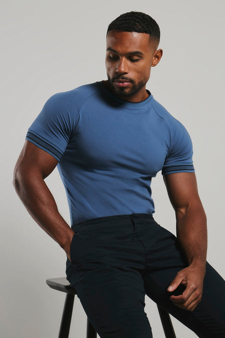 Tipped Fashion Fit T-Shirt in Airforce and Navy