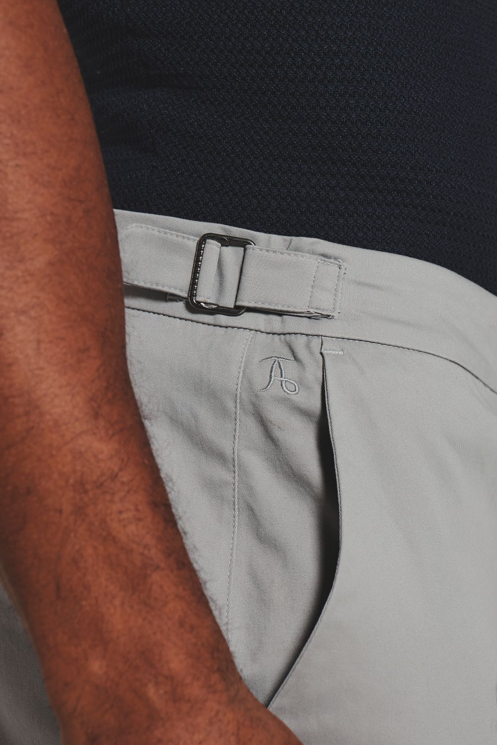 Smart Chino Side Adjuster Pants in Pale Grey