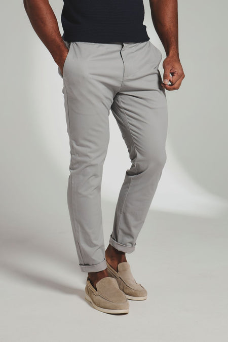 Smart Chino Side Adjuster Pants in Pale Grey