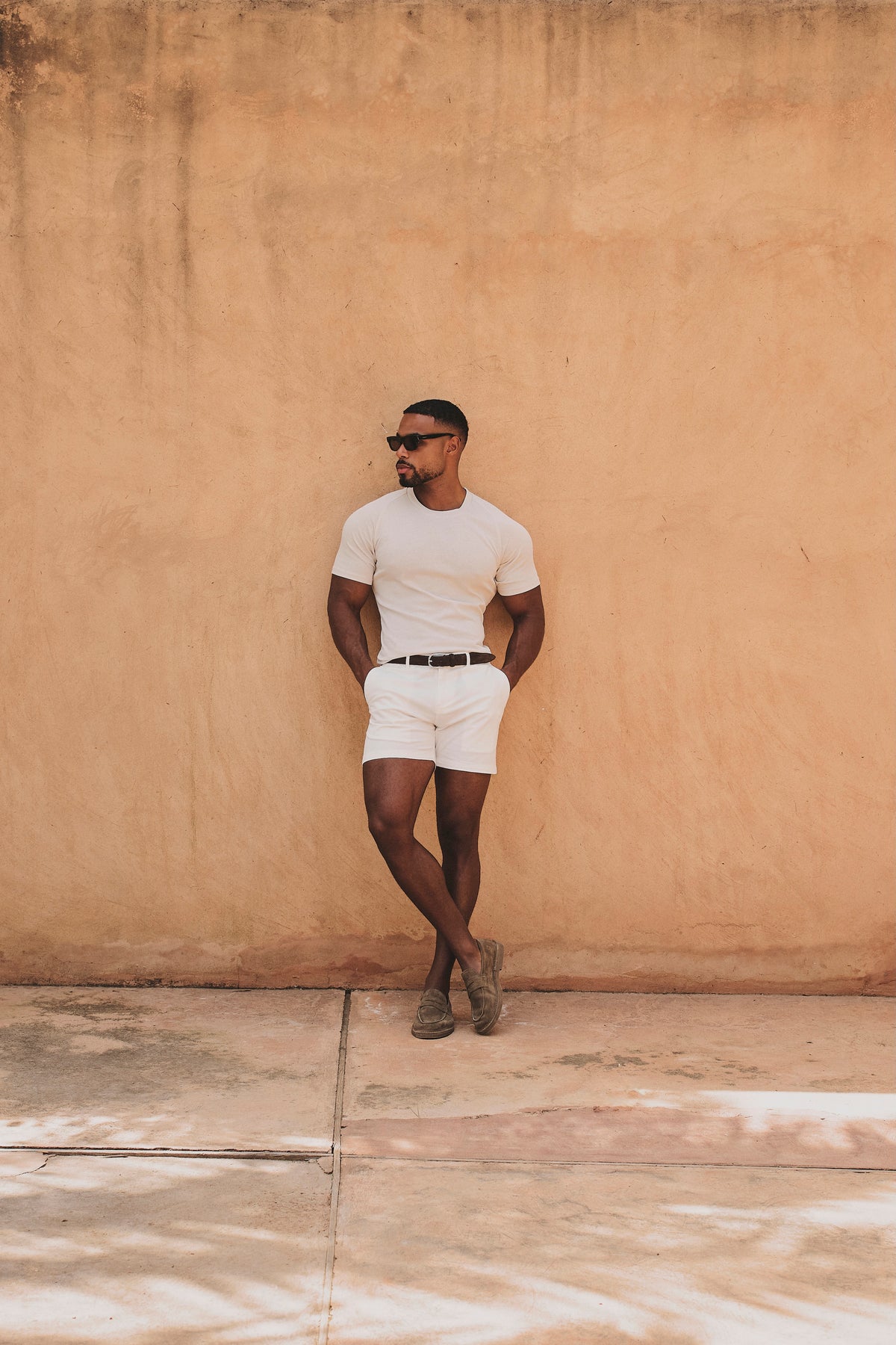Knit Look T-Shirt in Alabaster