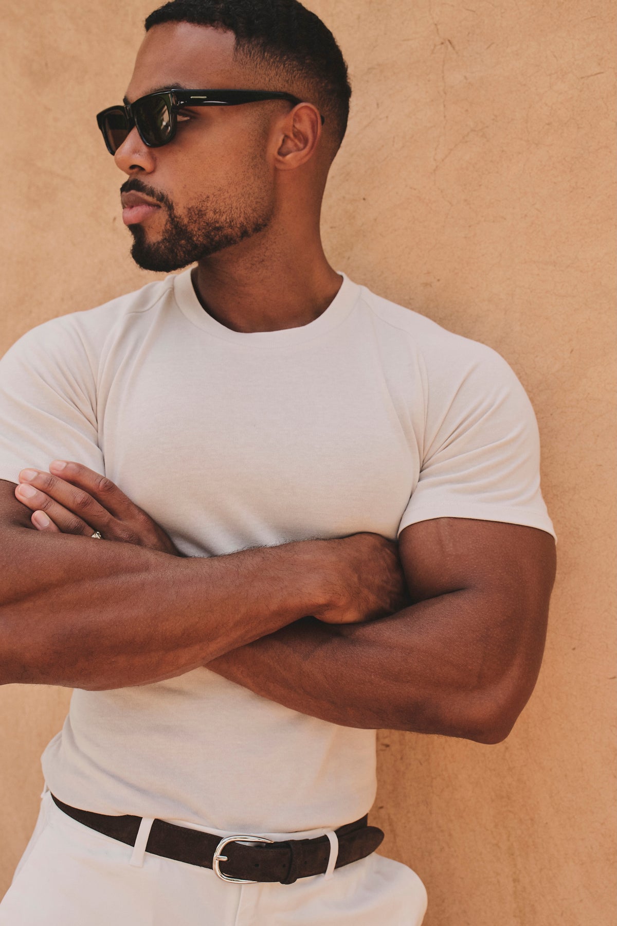 Knit Look T-Shirt in Alabaster