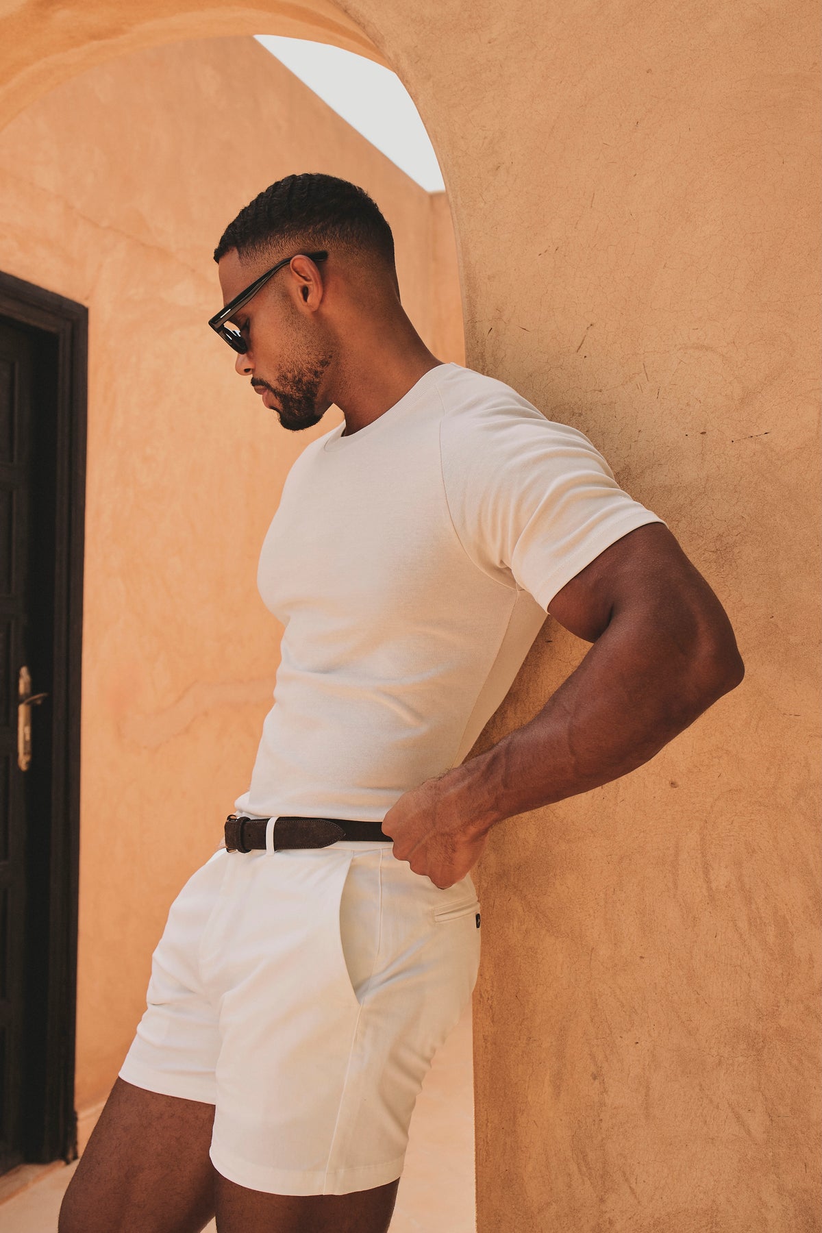 Knit Look T-Shirt in Alabaster