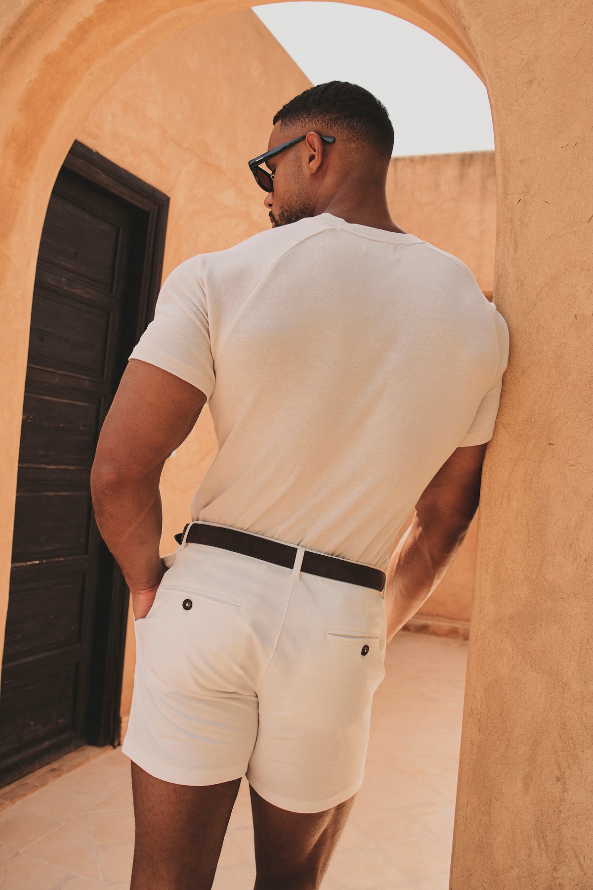 Knit Look T-Shirt in Alabaster