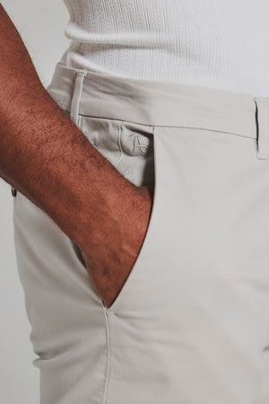 Athletic Fit Stretch Chino Shorts 7" in Dove Grey