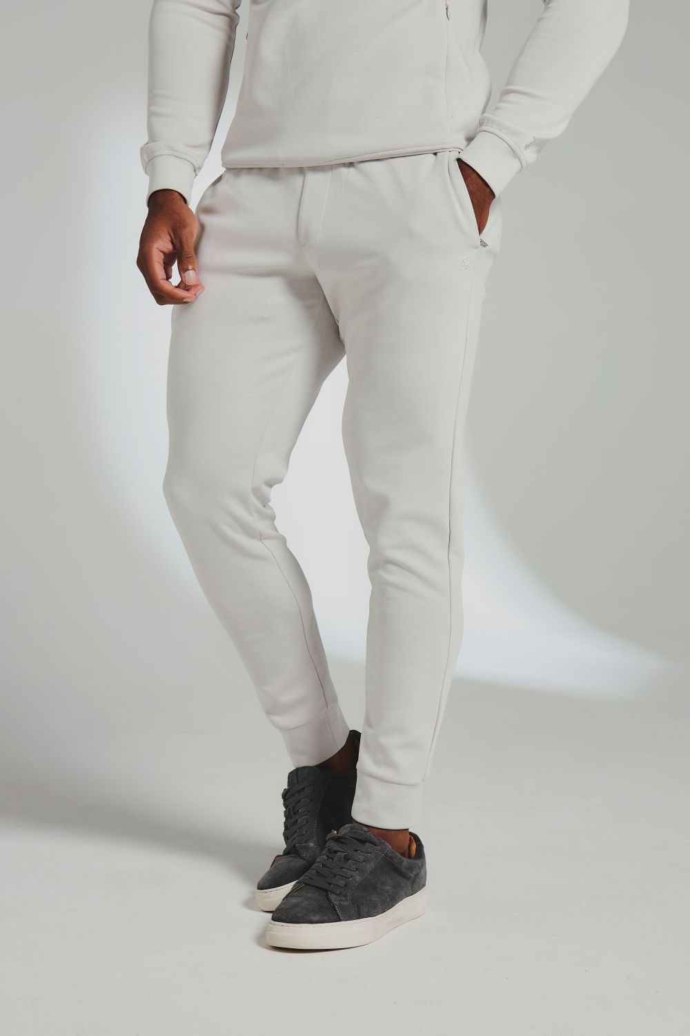 Interlock Sweat Joggers in Alabaster