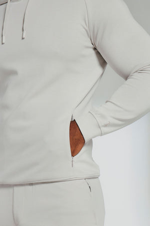 Interlock Hoodie Sweat in Alabaster