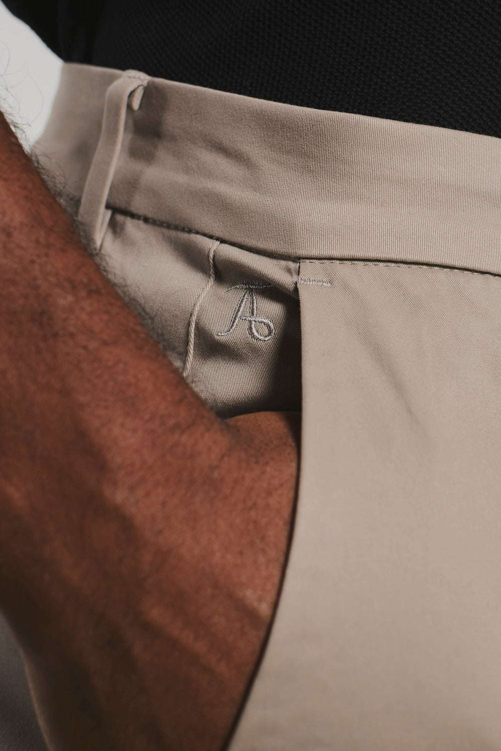 Athletic Fit Cotton Stretch Chino Pants in Stone