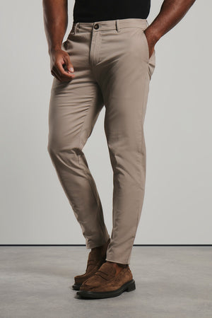 Athletic Fit Cotton Stretch Chino Pants in Stone