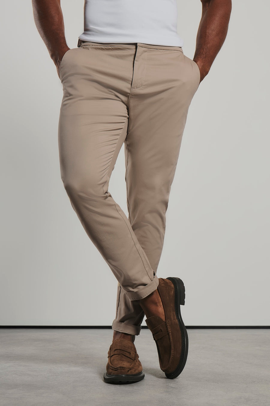 Smart Chino Side Adjuster Pants in Stone