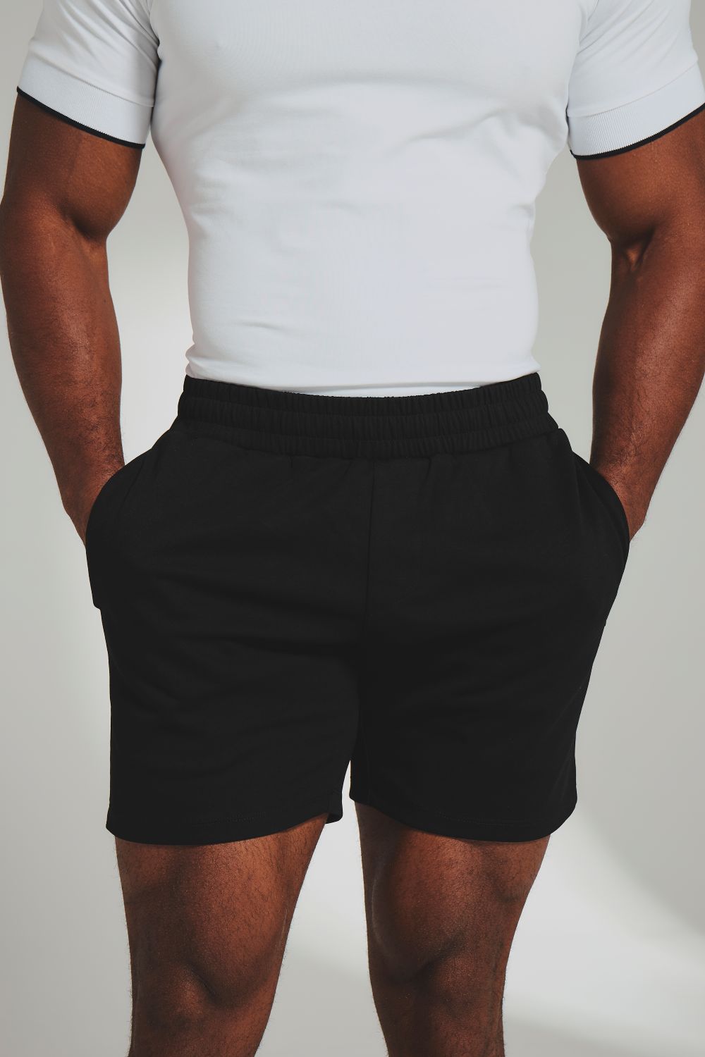 Interlock Sweat Shorts in Black