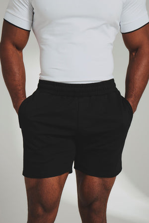 Interlock Sweat Shorts in Black