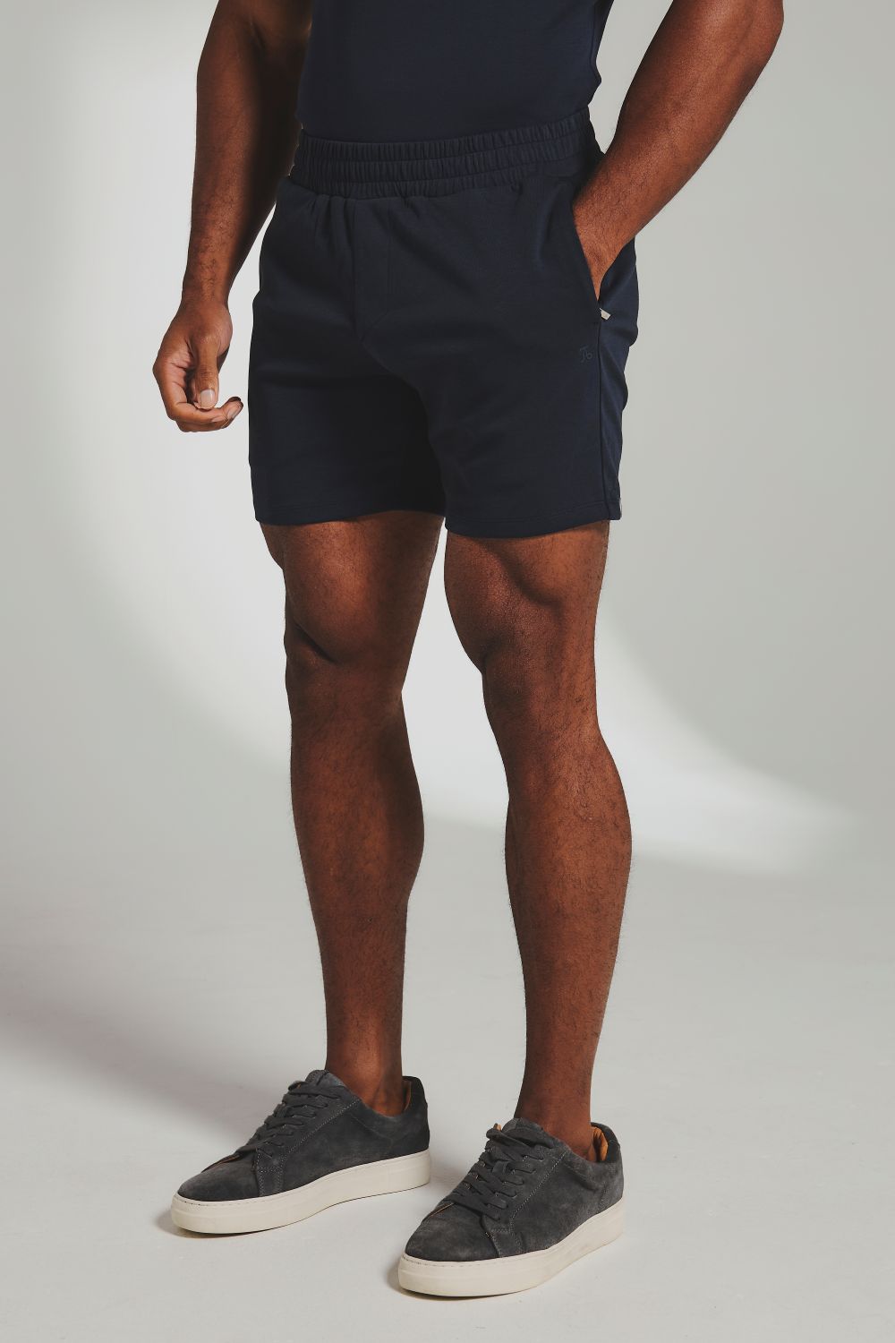 Interlock Sweat Shorts in Navy