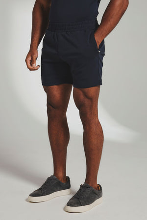 Interlock Sweat Shorts in Navy