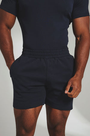 Interlock Sweat Shorts in Navy