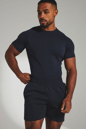 Interlock Sweat Shorts in Navy