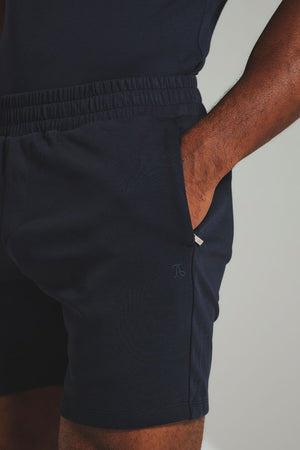 Interlock Sweat Shorts in Navy
