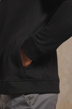 Luxe Sweat Shacket in Black