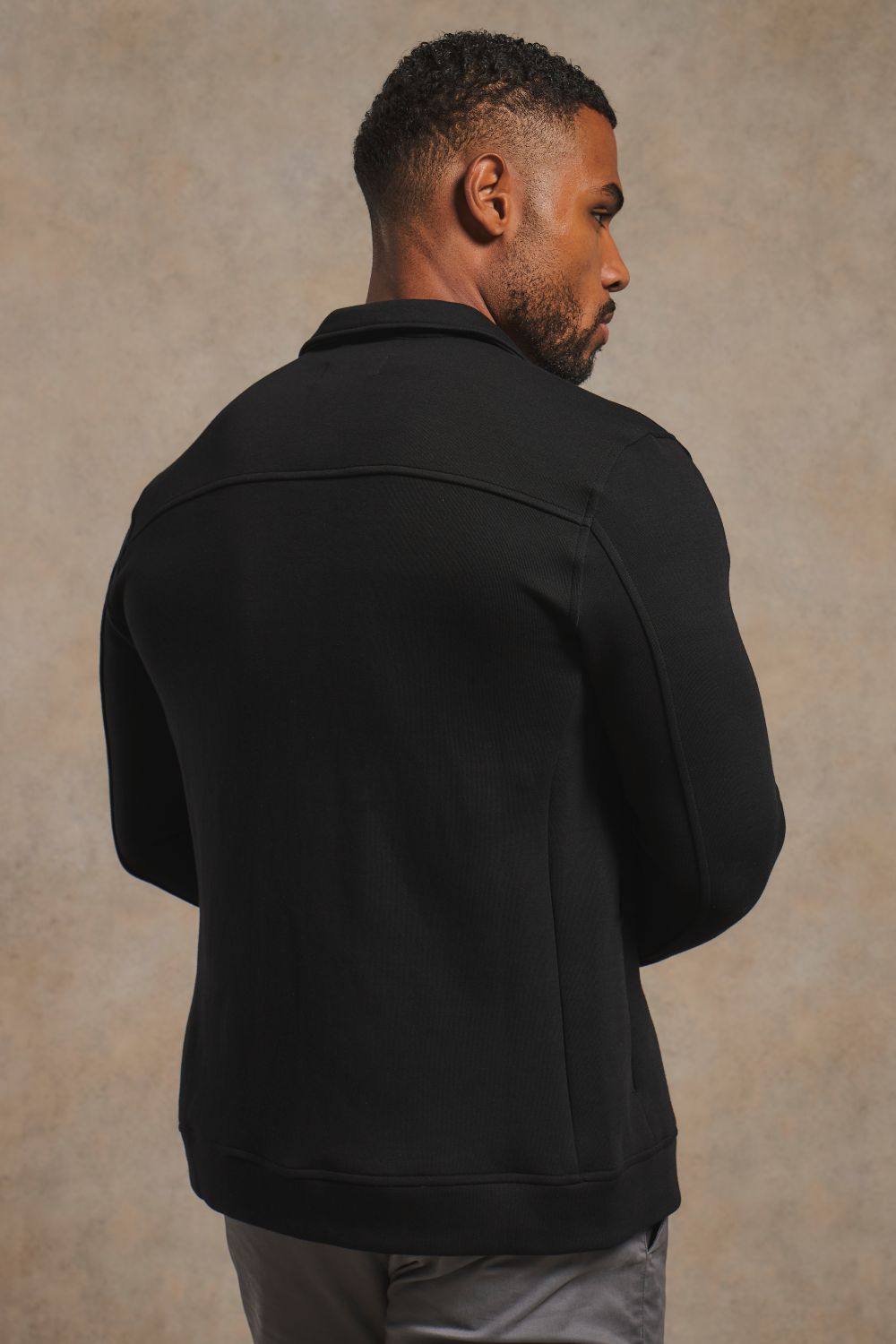 Luxe Sweat Shacket in Black