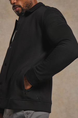 Luxe Sweat Shacket in Black
