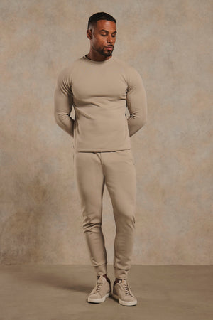 Interlock Sweat Joggers in Stone