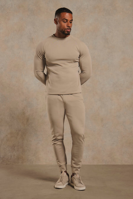 Interlock Sweat Joggers in Stone