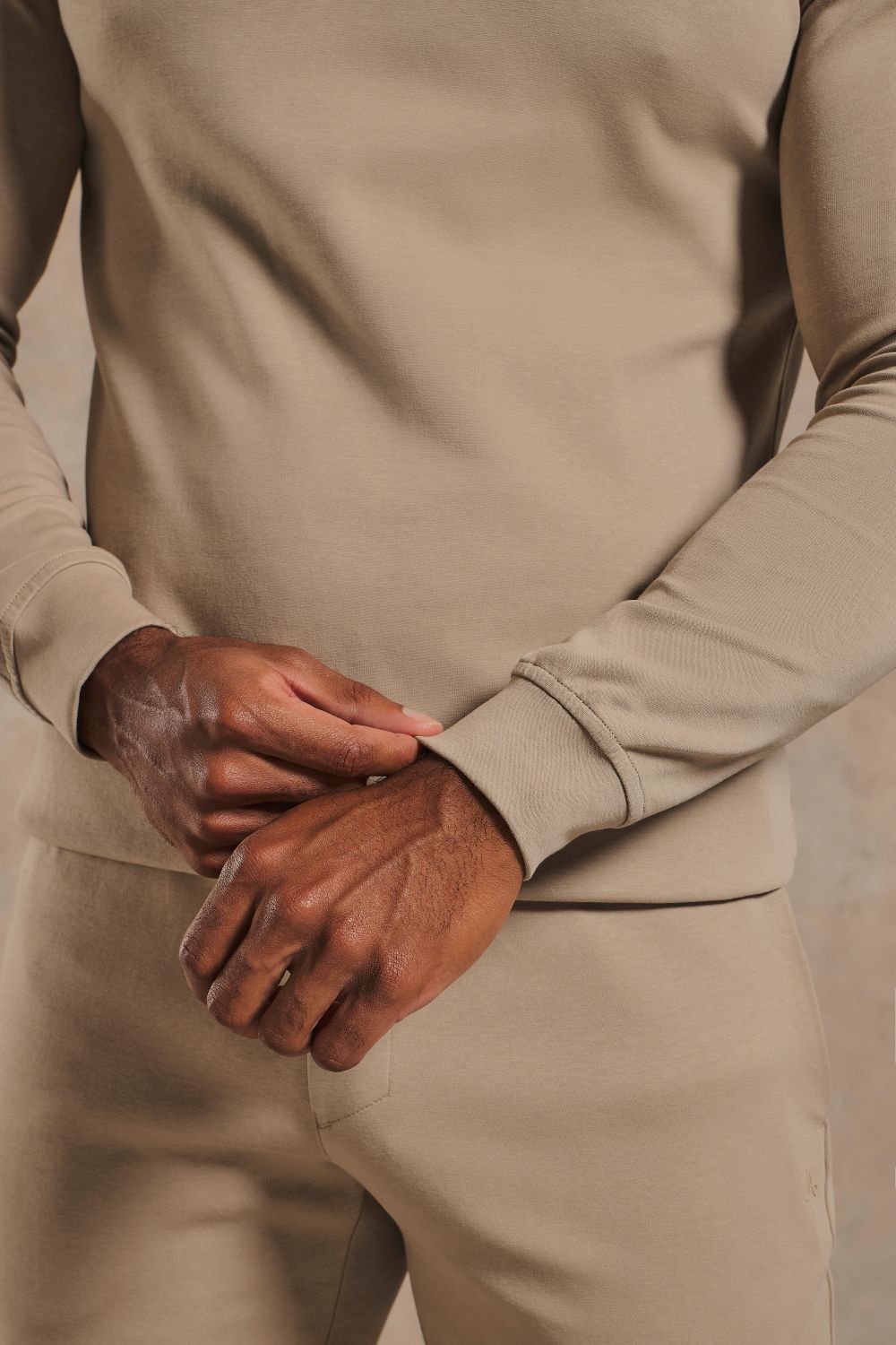 Interlock Crew Neck Sweat in Stone