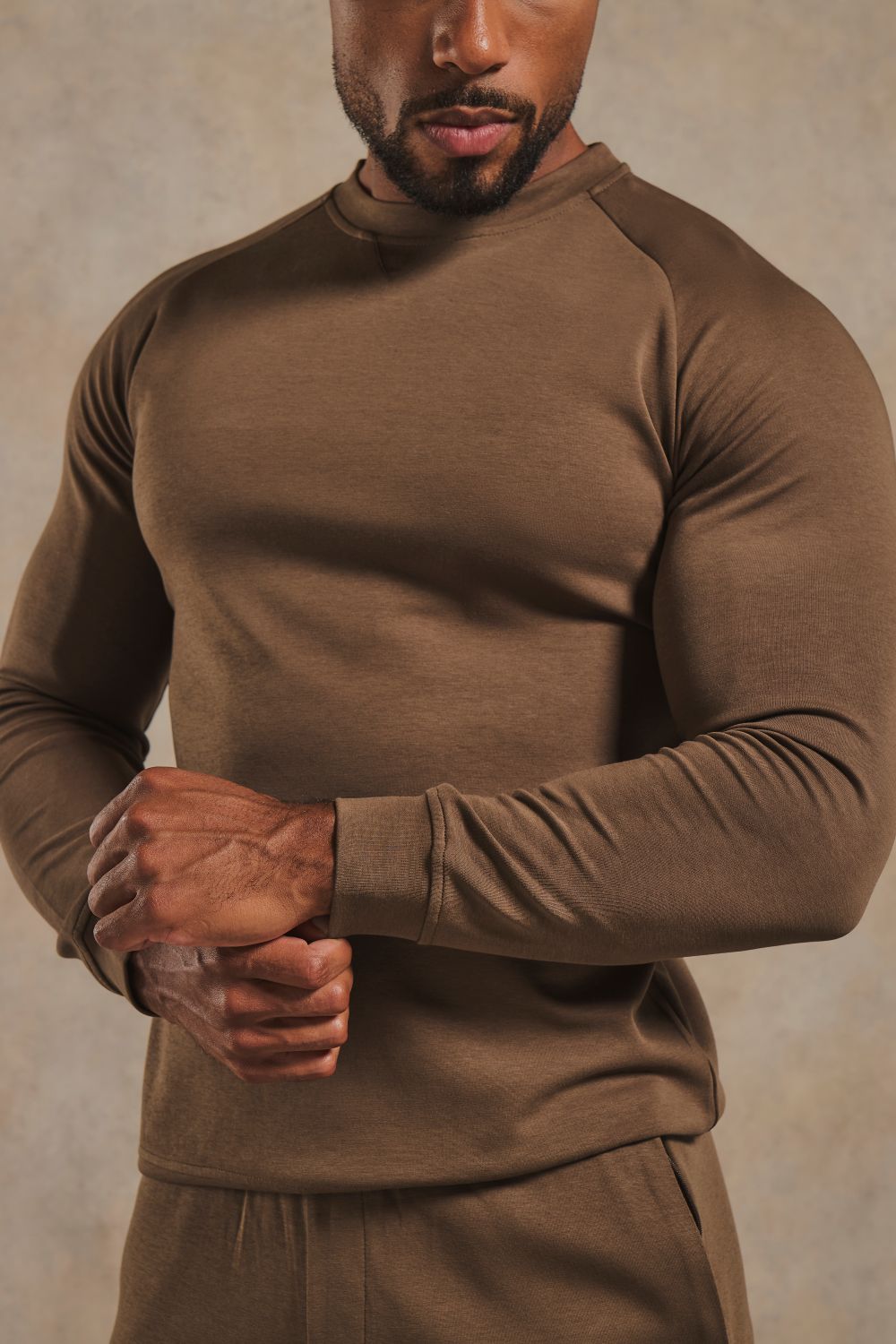 Interlock Crew Neck Sweat in Cappuccino