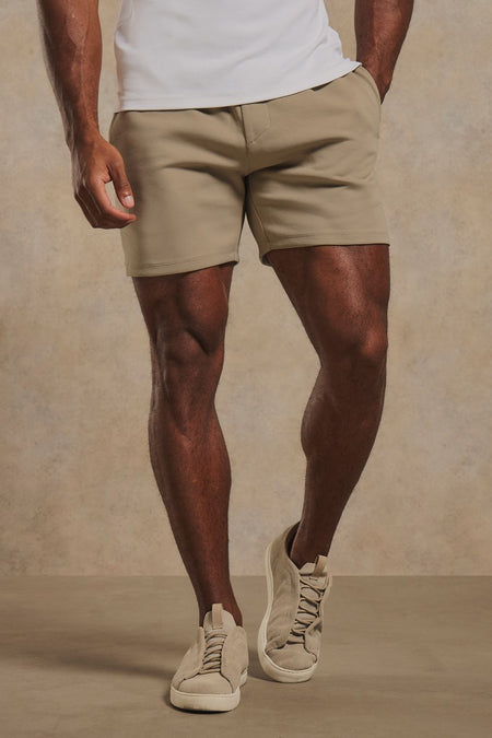 Interlock Sweat Shorts in Stone