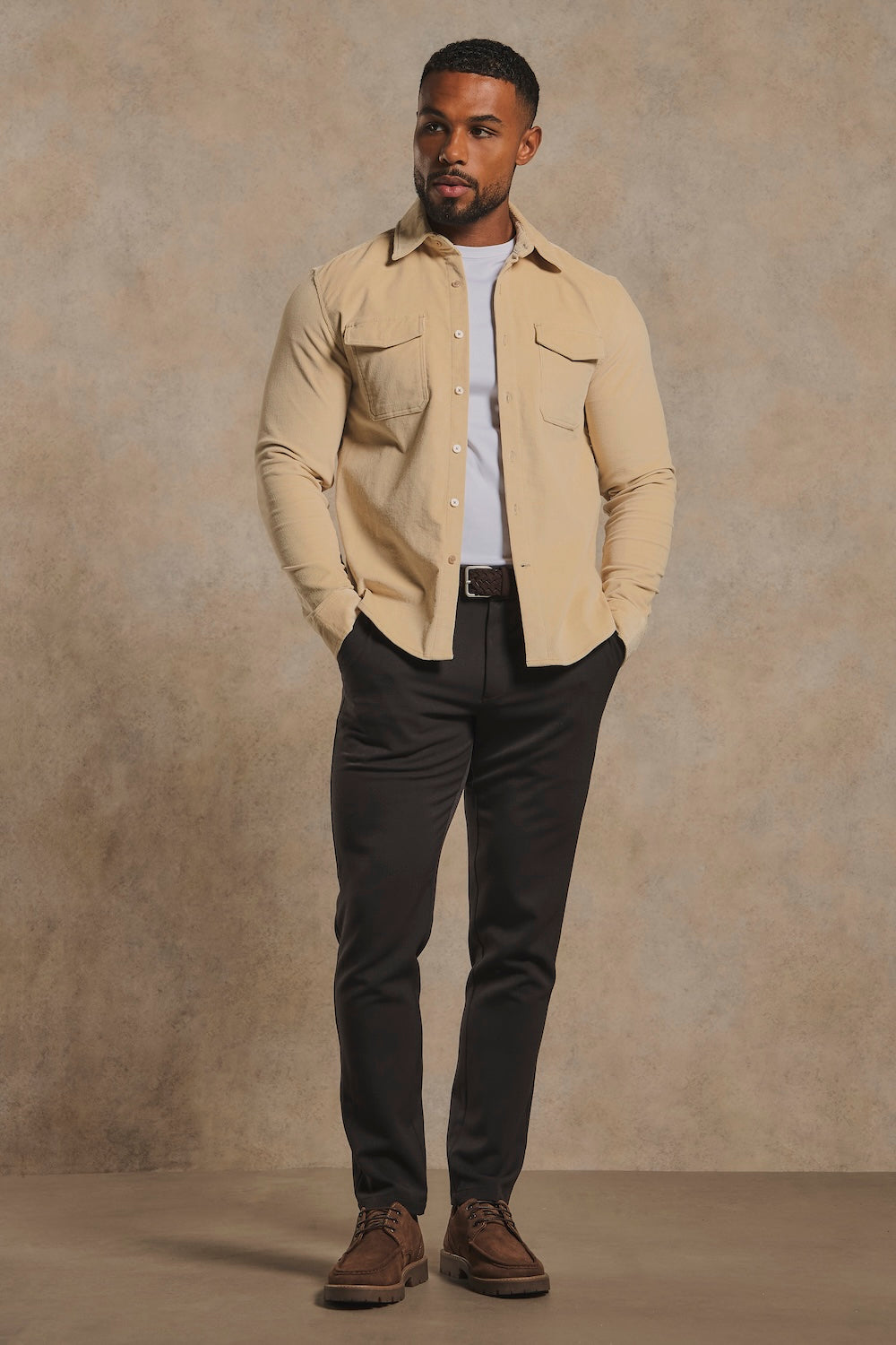 Cord Overshirt in Alabaster