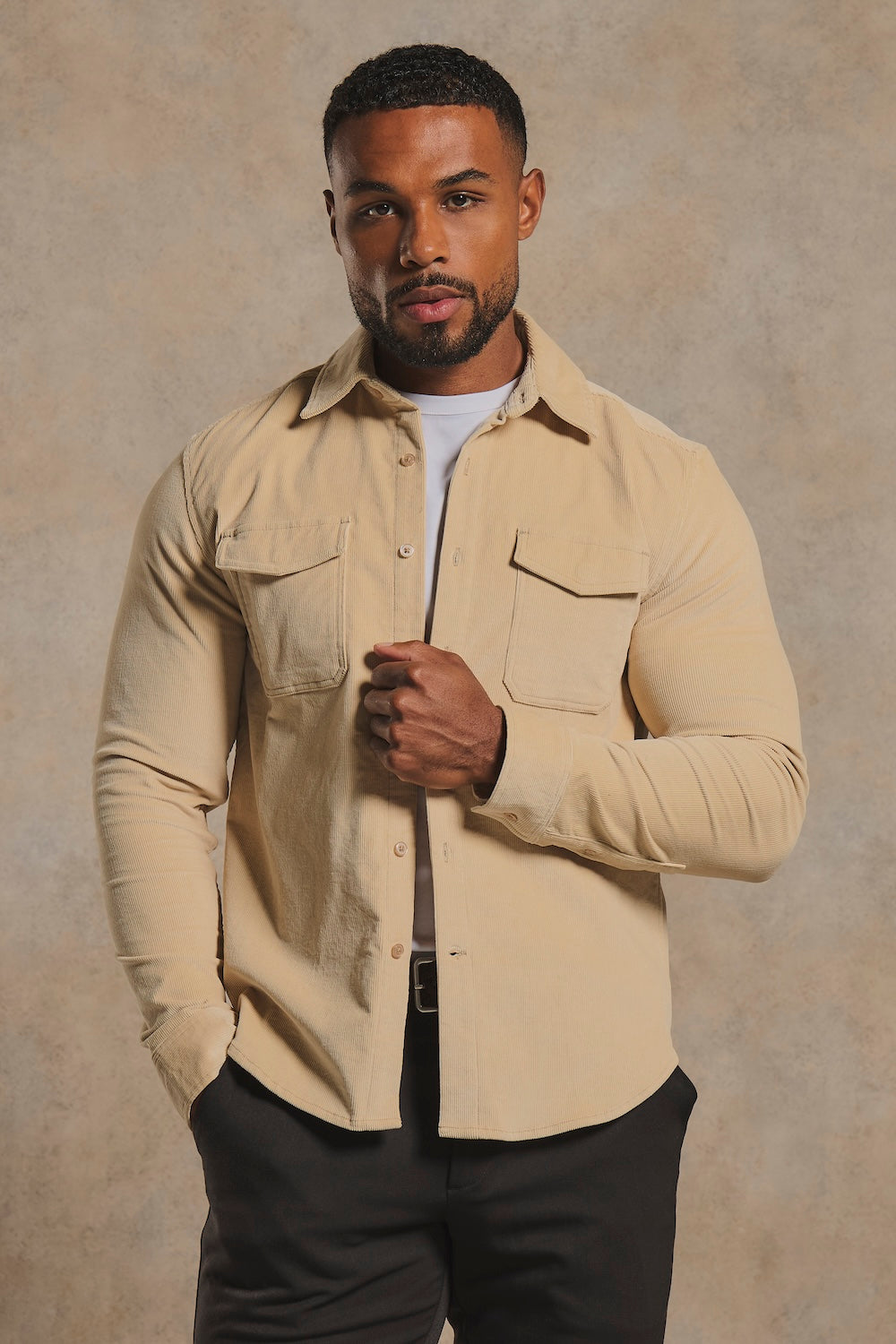 Cord Overshirt in Alabaster