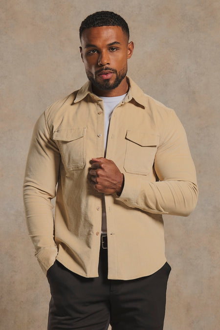 Cord Overshirt in Alabaster