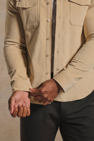 Cord Overshirt in Alabaster