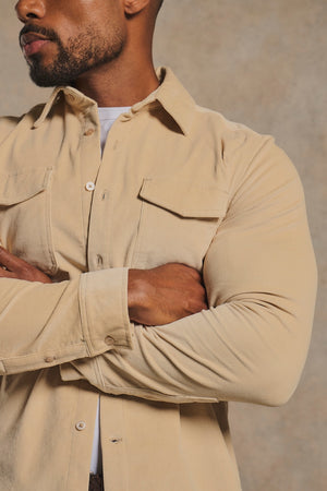 Cord Overshirt in Alabaster
