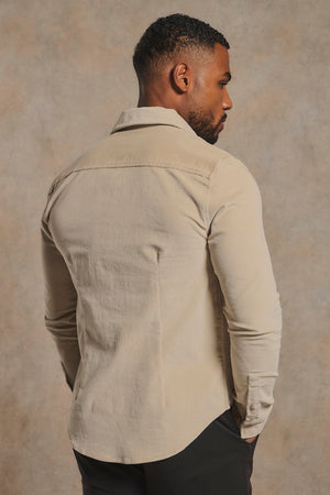 Cord Overshirt in Ecru