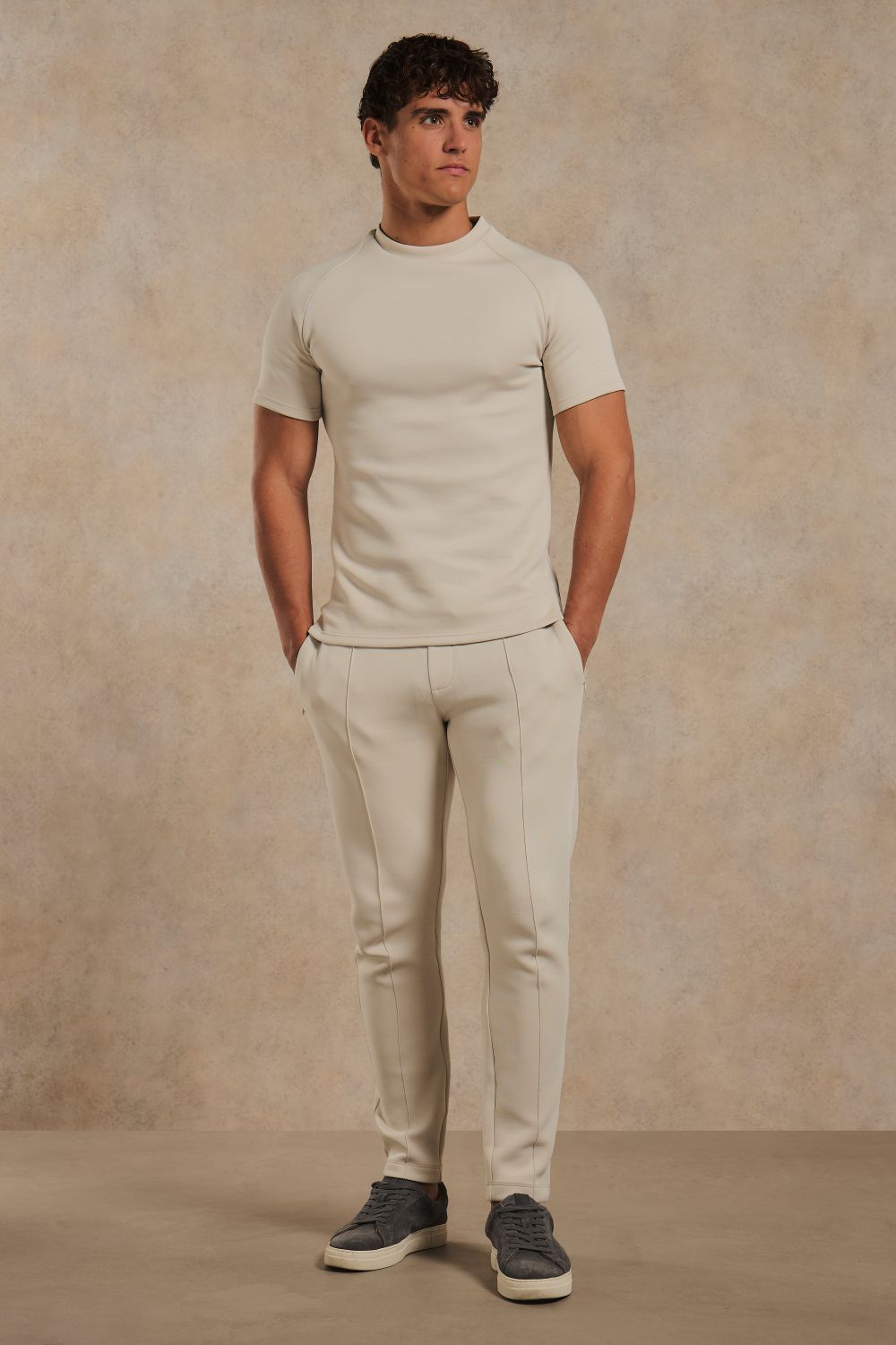 Luxe Sweat Smart Joggers in Chalk