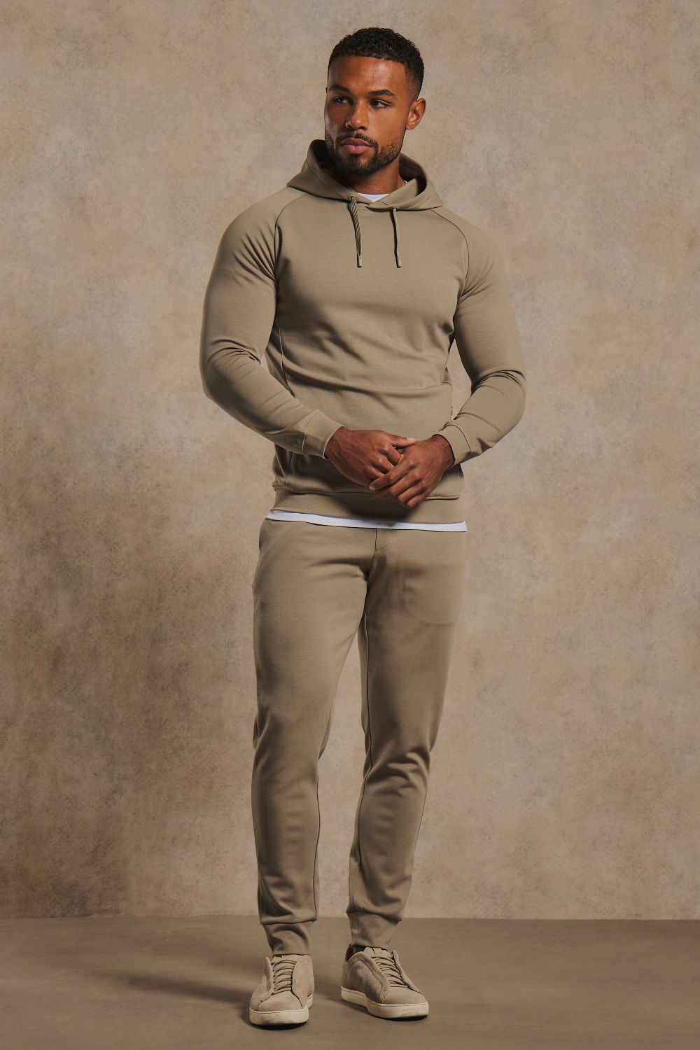 Interlock Hoodie Sweat in Soft Khaki