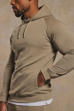 Interlock Hoodie Sweat in Soft Khaki