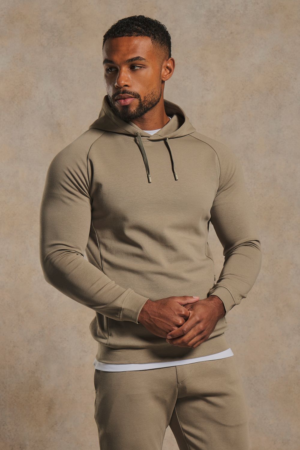 Interlock Hoodie Sweat in Soft Khaki