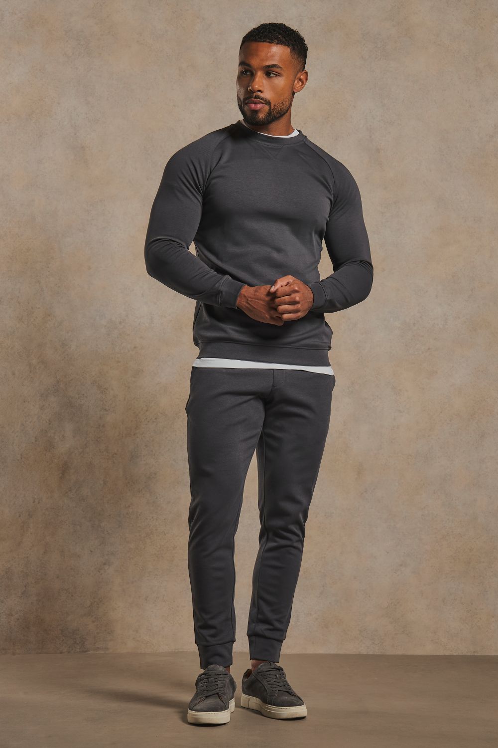 Interlock Crew Neck Sweat in Graphite