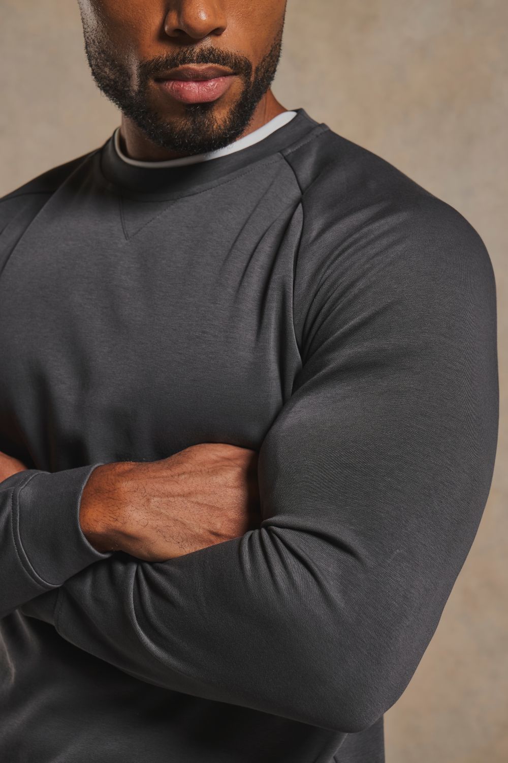 Interlock Crew Neck Sweat in Graphite