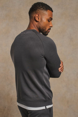 Interlock Crew Neck Sweat in Graphite