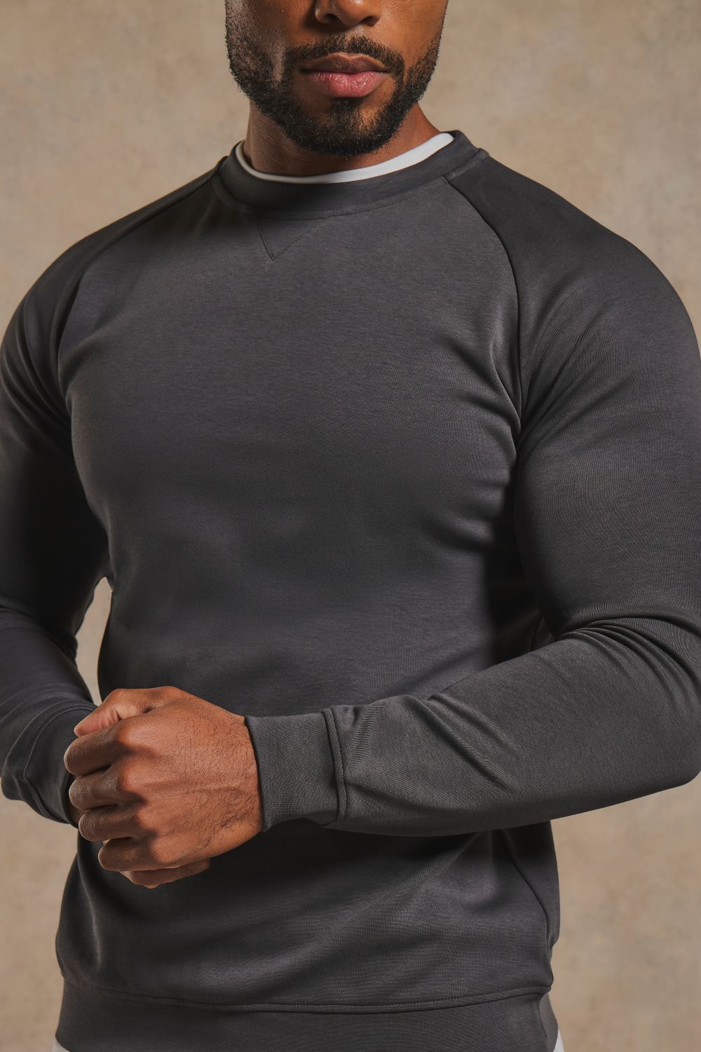 Interlock Crew Neck Sweat in Graphite