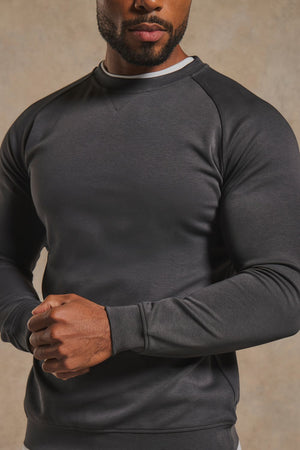 Interlock Crew Neck Sweat in Graphite