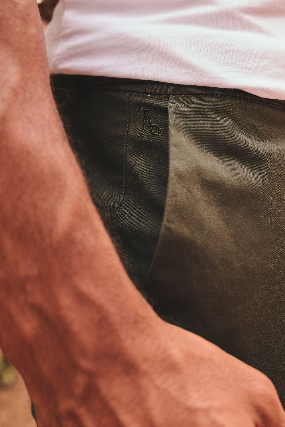 Athletic Fit Cotton Stretch Chino Pants in Dark Khaki - TAILORED ATHLETE - USA