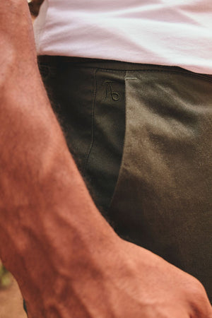 Athletic Fit Cotton Stretch Chino Pants in Dark Khaki - TAILORED ATHLETE - USA