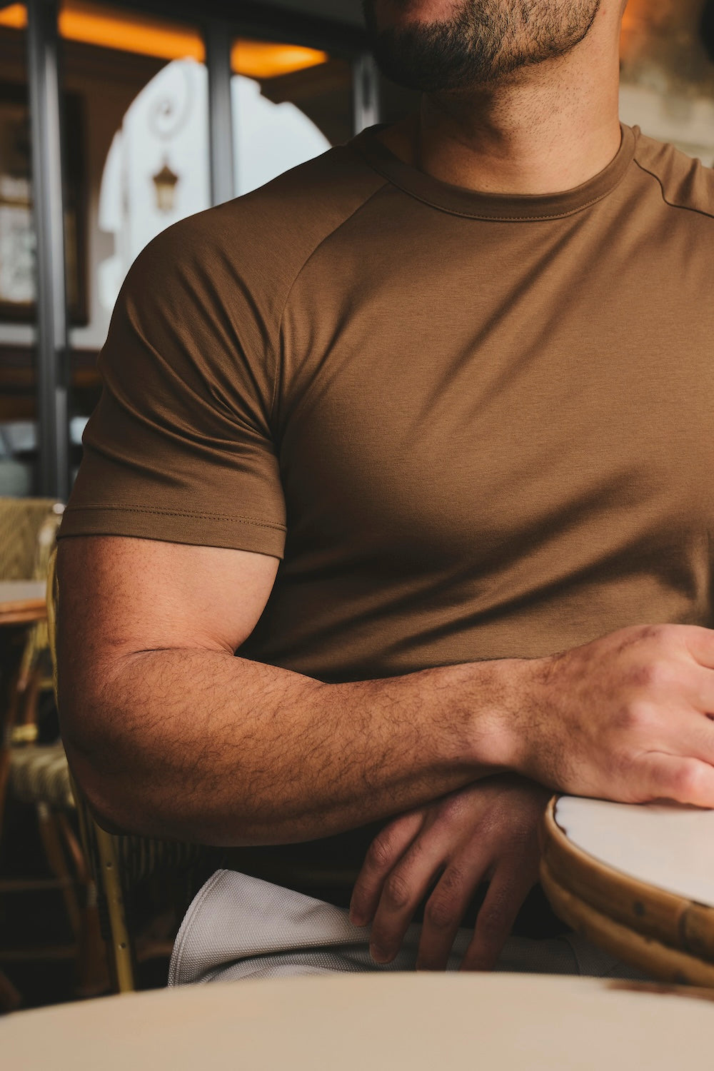 Mercerised Cotton T-Shirt in Chestnut - TAILORED ATHLETE - USA