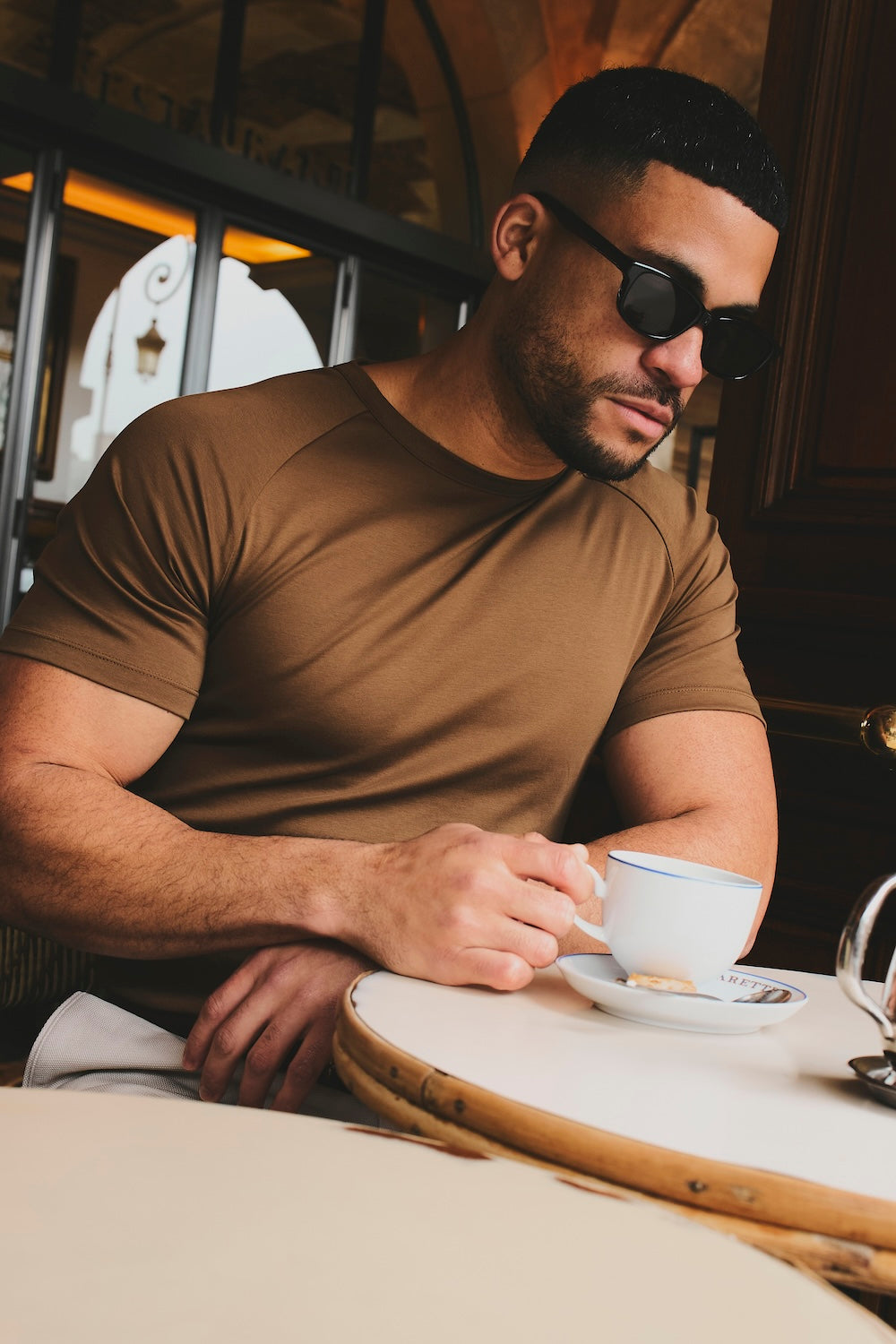 Mercerised Cotton T-Shirt in Chestnut - TAILORED ATHLETE - USA